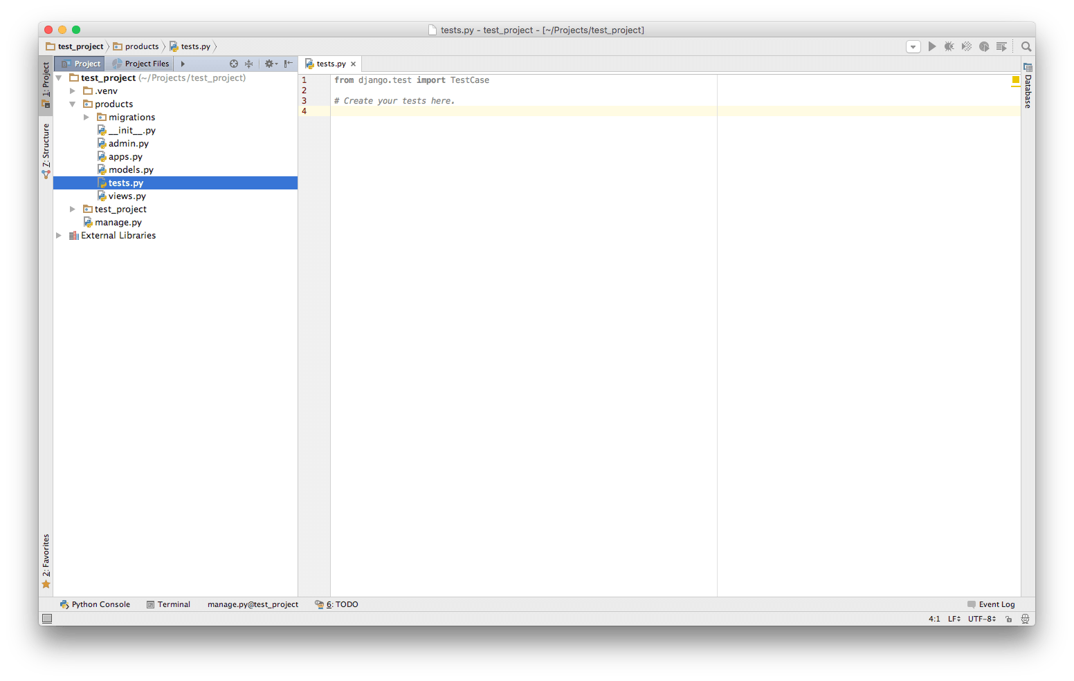 Empty Django project